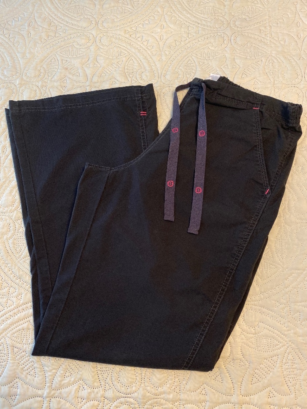 Black and Pink Wonderwink Scrub Bottoms Size Small